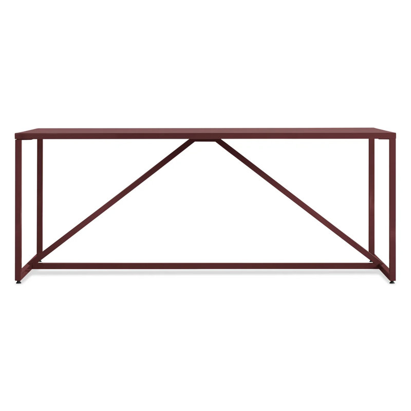 Strut Dining Table, Oxblood, 35" W x 75" L, Standard (29" Height)
