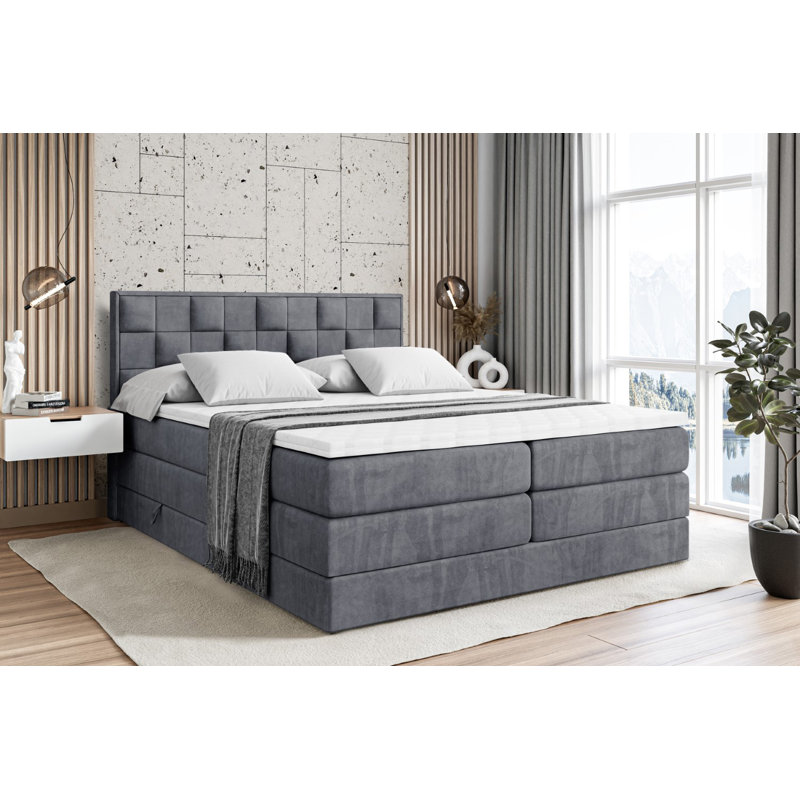 Bed, Dark gray, 160cm W x 200cm L