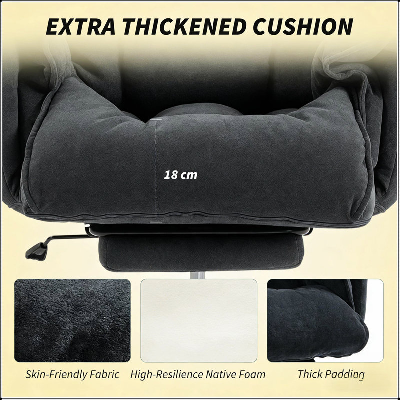 Fauteuil de bureau inclinable avec dossier haut, rembourrage ultra-confortable et appui-tête intégré pour un soutien et une détente optimaux.