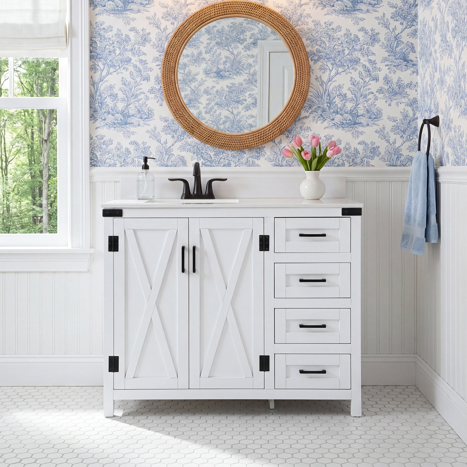 Slayton 42'' Single Bathroom Vanity, White