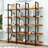 5 Tier Bookcase Home Office Open Bookshelf, Vintage Industrial Style Shelf, MDF Board, Black Metal Frame, Brown-455027765