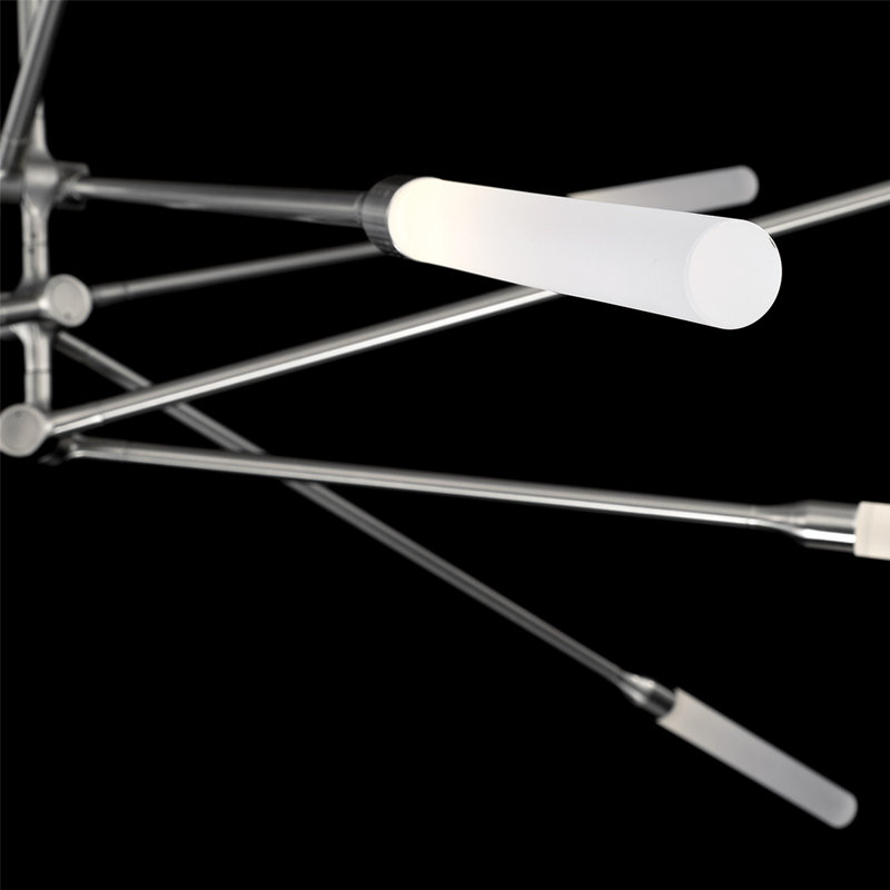 Emory 12-Light Chandelier, Brushed Nickel, 57"H x 55"W x 55"D