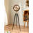 Classic Tripod Floor Clock Solid Wood Frame Copper Plated Metal Leg Statement