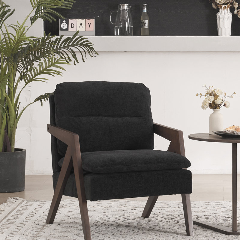 Fauteuil d'appoint Mid-Century, Noir