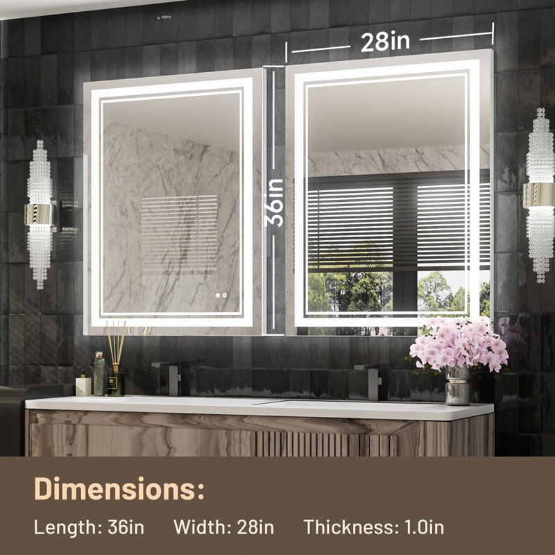 Miroir de salle de bain Kaelia, 28 po x 36 po