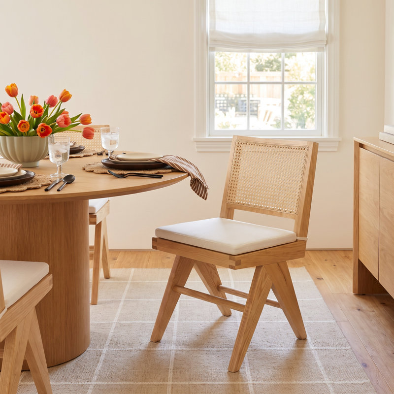 Josephina 16.9'' H Linen Upholstered Dining Chair, Natural