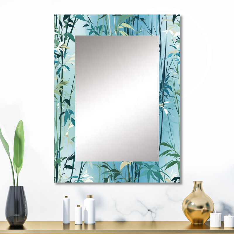 «Andreias Natures Botanical Ferns Jungle Harmony», miroir mural décoratif botanique, 32 po x 24 po