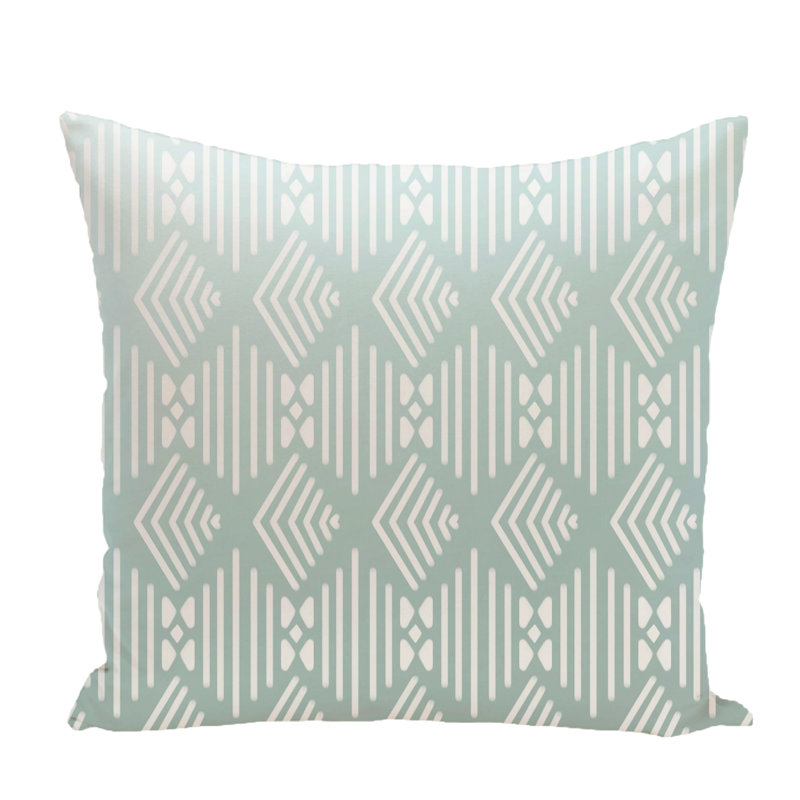 Housse et insert de coussin carré Fishbones, H 16 po x l 16 po x P 1 po, Bleu sarcelle