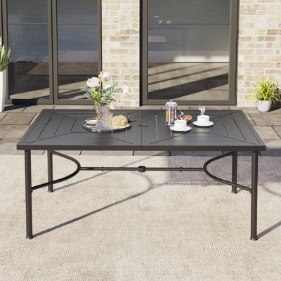 Alyah Rectangular Metal Dining Table