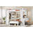 Bunk Bed With olid Wood Frame With Built-In Shelves And Wardrobe-125179128-125179129