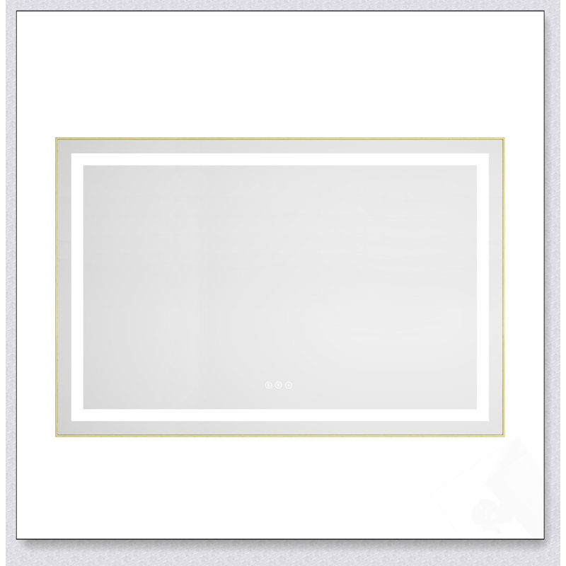 Miroir de salle de bain DEL, 32 po x 48 po, Noir, Horizontale
