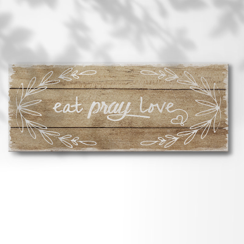 «Eat, Pray, Love», toile tendue avec châssis, H 20 po x l 50 po x P 1,5 po