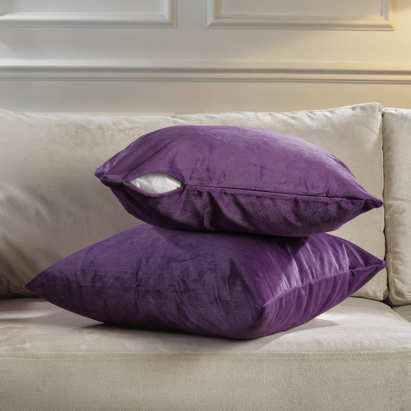 Housse de coussin en velours mat, 20 po x 20 po, 50 éminence