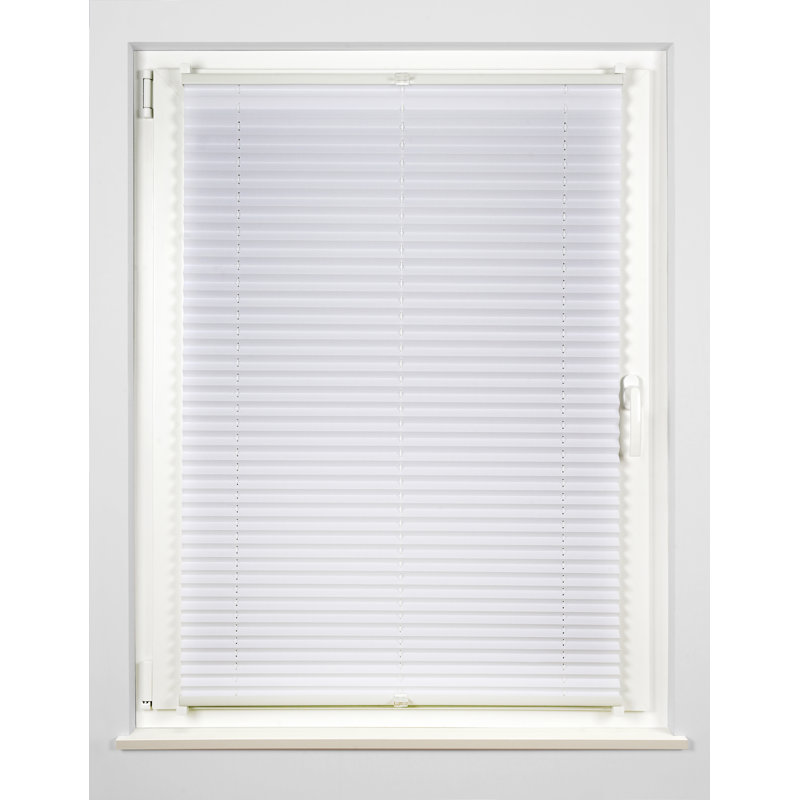 Stream Klemmfix Room Darkening Pleated Blind, 130cm L x 40cm W, White