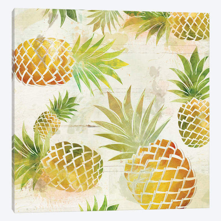 «Pineapple Dance II», impression sur toile, H 26 po x l 26 po x P 1,5 po, Pas de tapis, Toile tendue