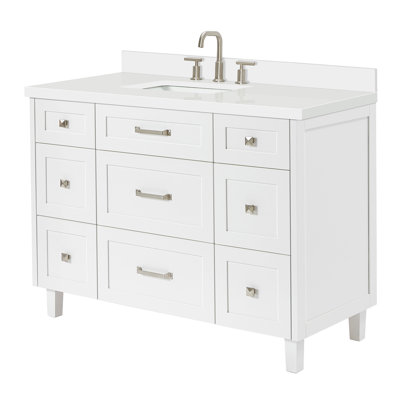 ARIEL Monroe 61 Single Sink Bathroom Vanity with Pure Quartz Top