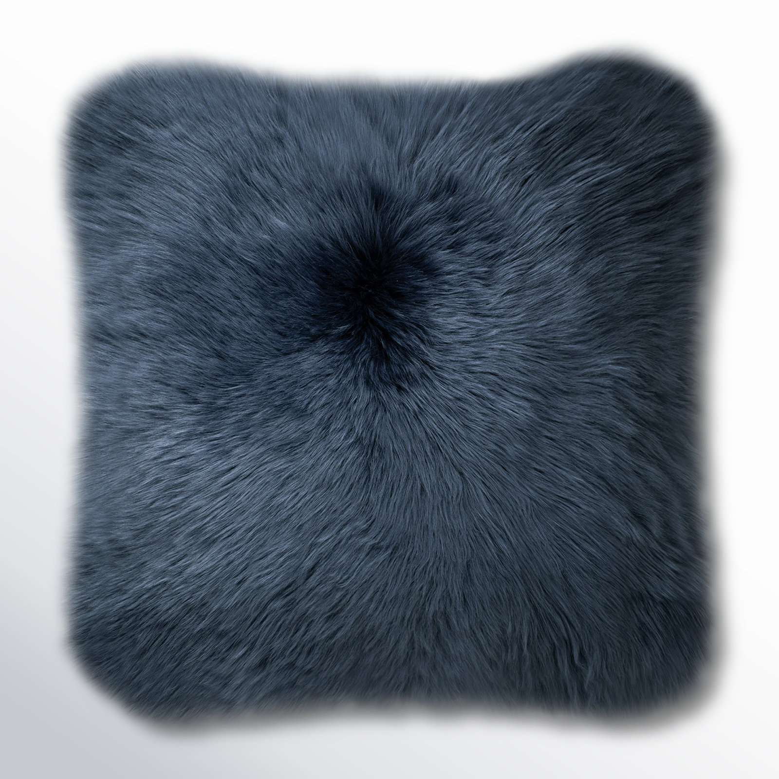 Fieldman Leather Throw Pillow, 18" x 18", Blue Indigo