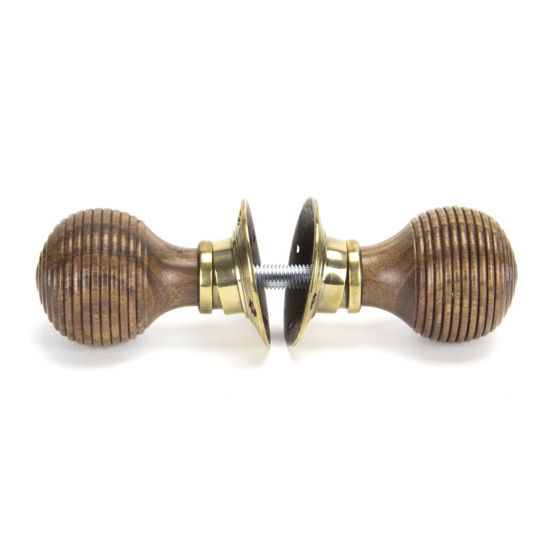 Beehive Door Knob, Rosewood / Aged Brass