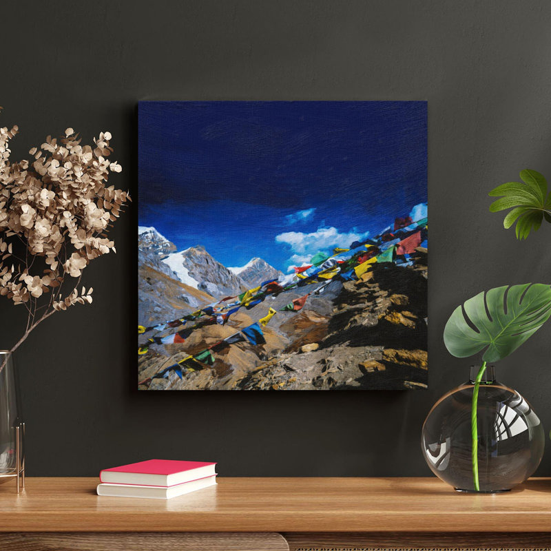 Mont Everest, Népal - 1 pièce, impression carrée sur toile tendue, H 32 po x l 32 po
