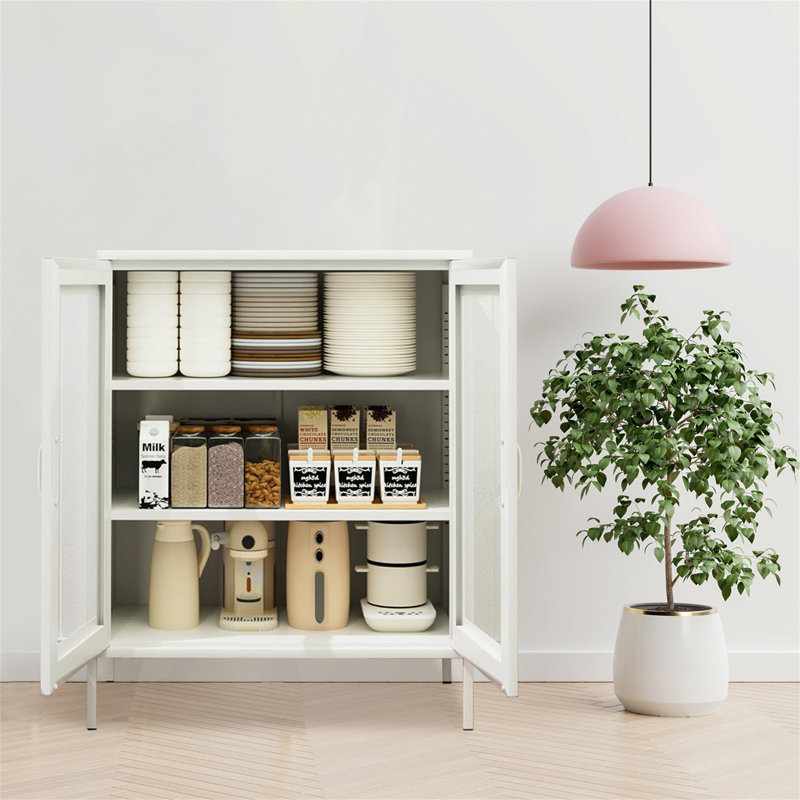 Armoire de rangement en métal avec portes en filet