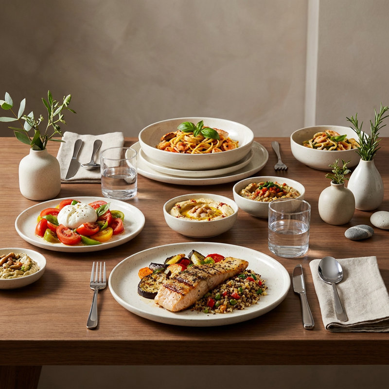 Service de table en porcelaine crème Artisan Speckled (service de 16 pièces pour 4 personnes)
