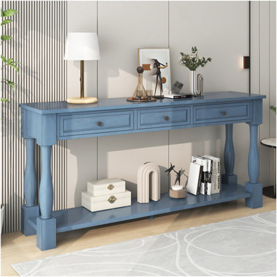 Console Table 63" Long Console Table With Drawers And Shelf For Entryway, Hallway, Living Room