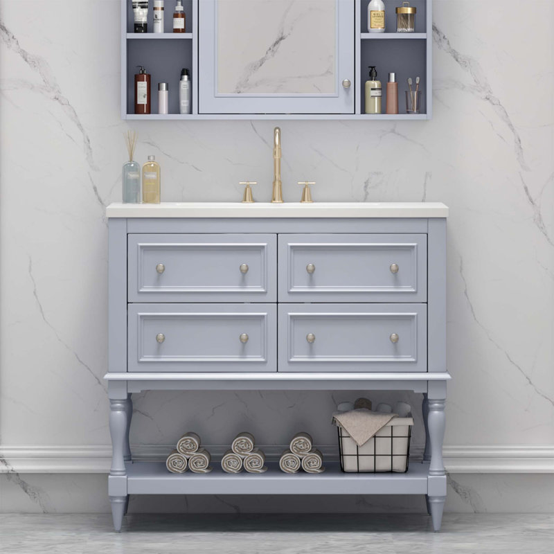 Armoire de salle de bain Tigan, Bleu