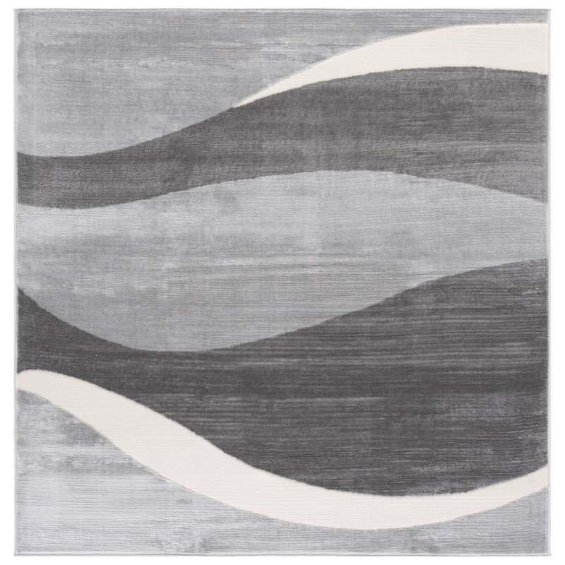 Saylor 100 Performance Abstract Indoor Rug, Square 6'3"