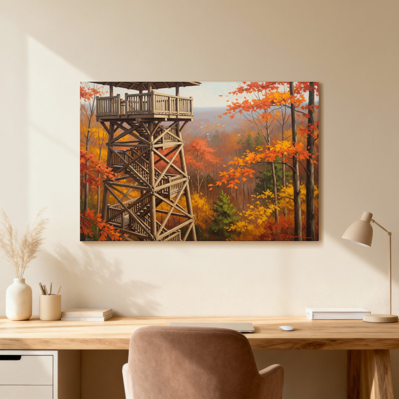 Plantes et fleurs, automne, tour de forêt, vue de paysage, peinture, H 24 po x l 36 po, Toile tendue, Ne s’applique pas