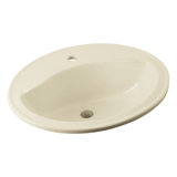 Sanibel Ceramic Circular Drop-In Bathroom Sink with Overflow