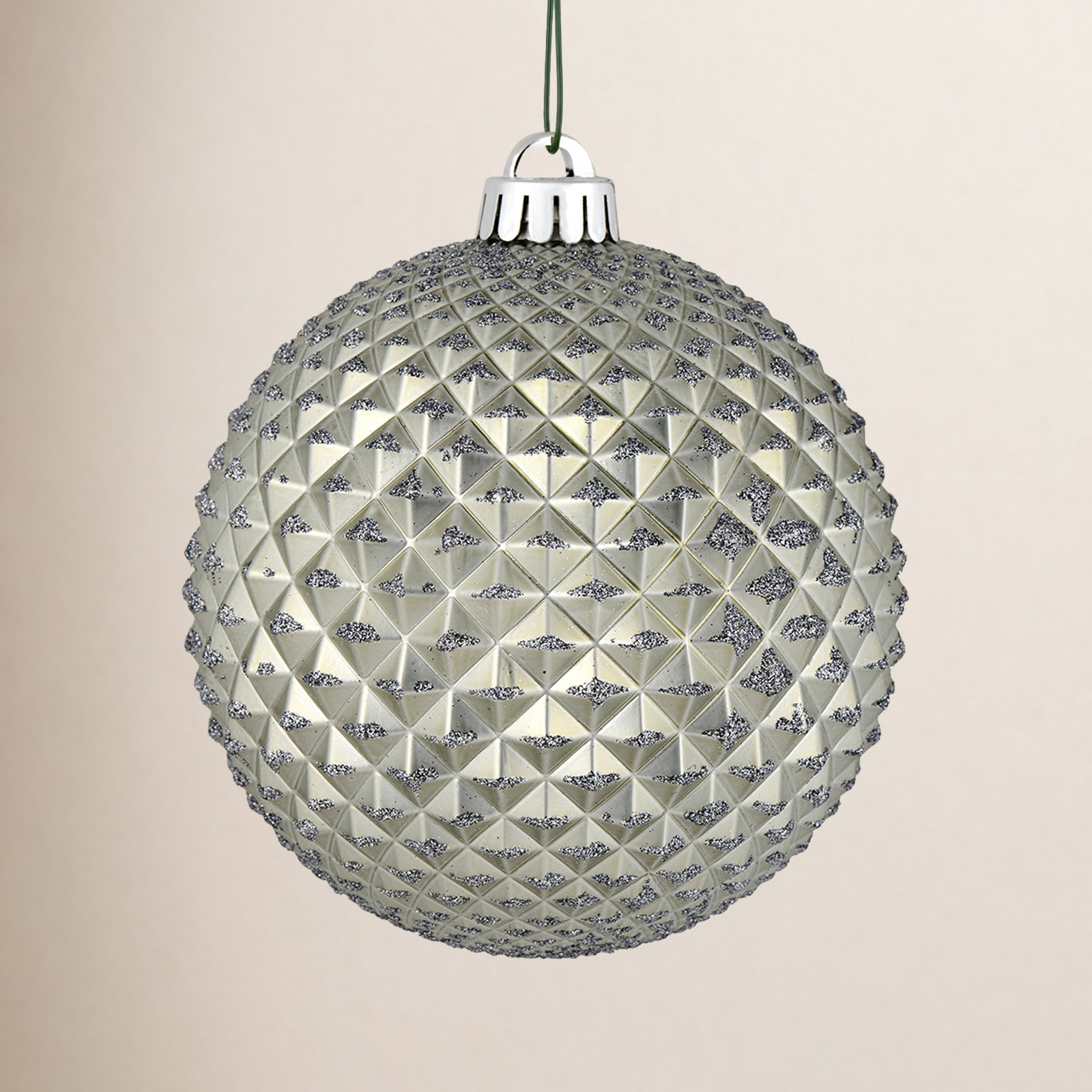 Shatterproof Bauble, 4" H x 4" W x 4" D, Gray