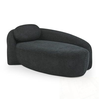 Chaise Lounge with Side Armrest and Pillow