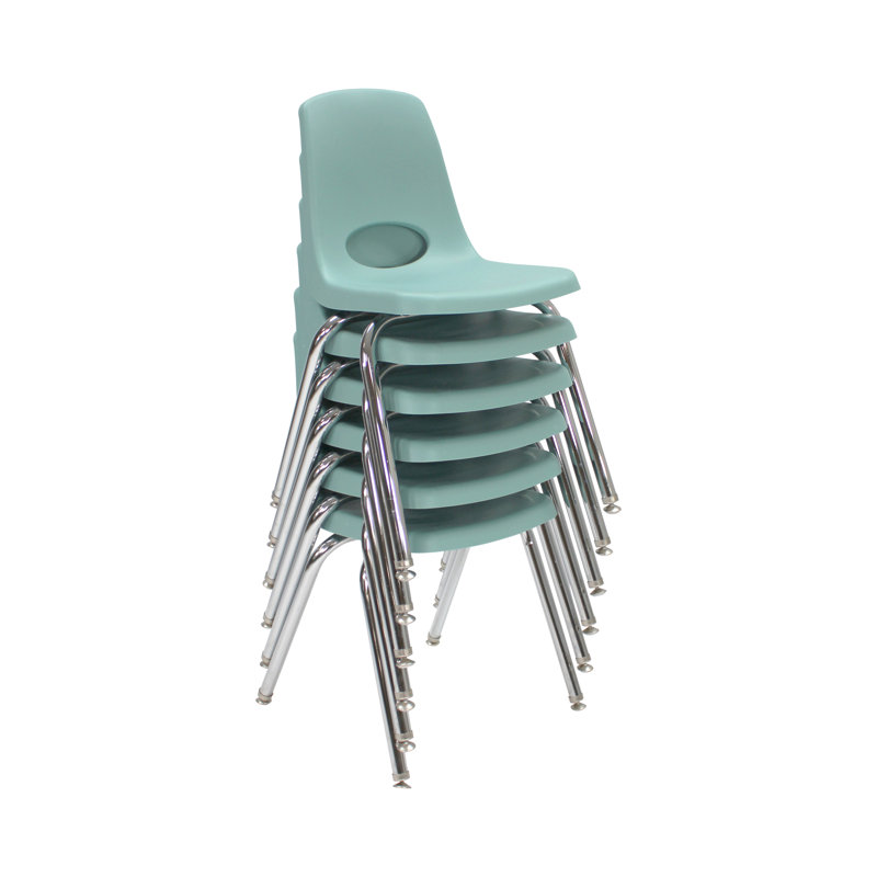 Chaise de classe empilable, 12", Écume de mer, écume de mer, Coulisses à billes