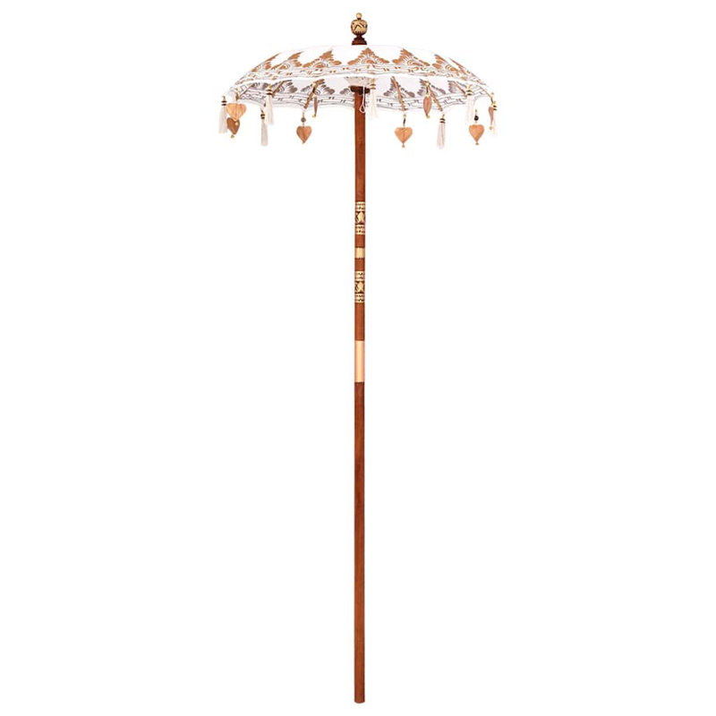 Beach Parasol, 260cm H x 95cm W x 95cm D, Beige Abstract