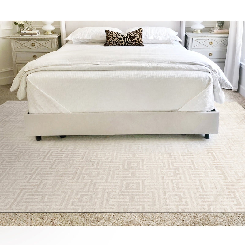 Neo Villa Geometric Area Rug in Ivory, Rectangle 9'2" x 12'1"