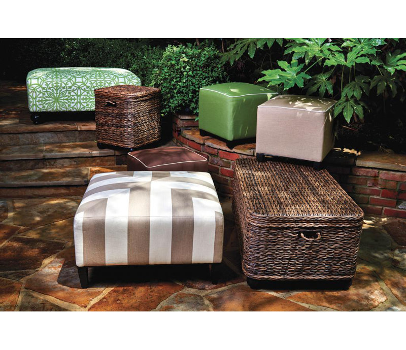 Outdoor Ottoman, Canvas Bay Brown Sunbrella® Canvas