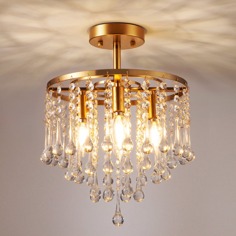 Plafonnier encastré en cristal 4 lumières 11,8 po