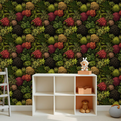 Peel and Stick PVC Wallpaper, Removable Self-Adhesive Wall Covering With Luxury Botanical Design Textile Print, Waterproof for Home Decor - Roll