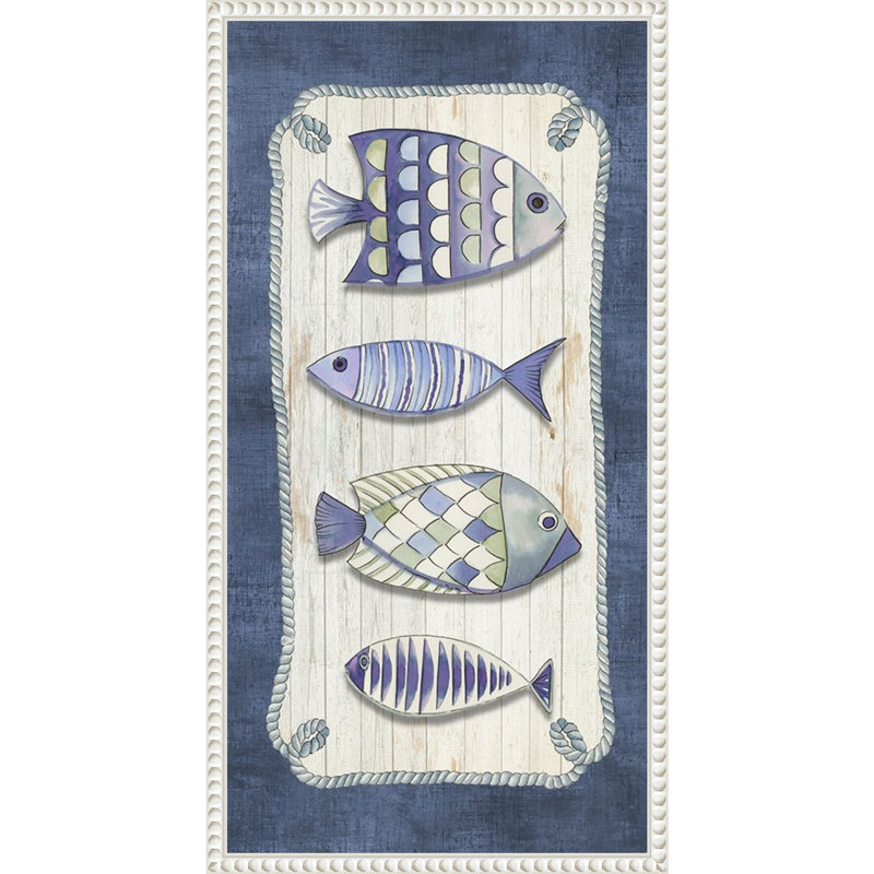 «Fun Fish I» par Eli Jones, reproduction d'art sur toile encadrée