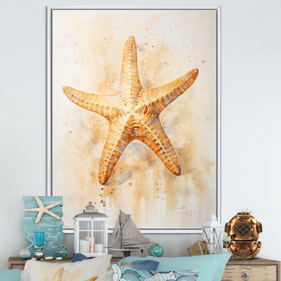 " Beige And Gold Minimalism Starfish "