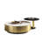 Ninah No-Assembly Required, Modern Light Luxury Round Nesting Coffee Table With 1 Drawer, Glass Rock Panels