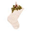 Hand Felted Wool Christmas Stocking - Mistletoe on Cream