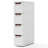 4-Drawer Rolling Organizer Unit Narrow Storage Cabinet with Built-In Wheels for Small Space