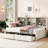 Creamy White Twin Daybed Frame With Side Compartments, Drawers & Port Bed Bookshelves And Drawers, Charging Feature-633023499