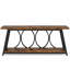 Console industrielle, table de canapé étroite derrière le canapé avec tablettes de rangement à 2 niveaux, table d'appoint pour le salon