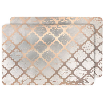 Placemats Dining Table Mat Table Decor Washable Non Slip Trellis Rectangle 12 X 18
