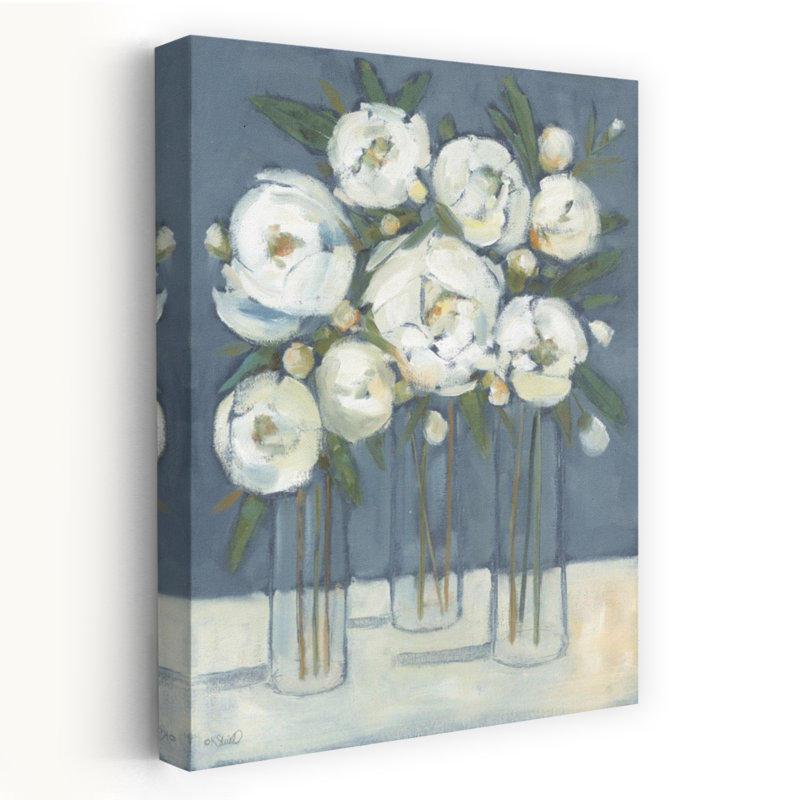 Art contemporain pivoines abstraites, H 24 po x l 16 po