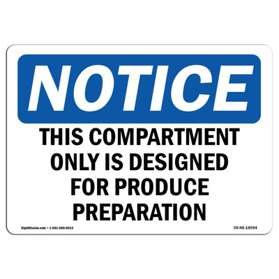 This Compartment Only Is Designed for Produce Sign