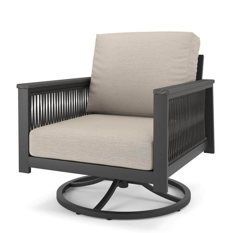 Chaise berçante d'extérieur avec coussin Sunbrella Townsend, Argent coulé Sunbrella®