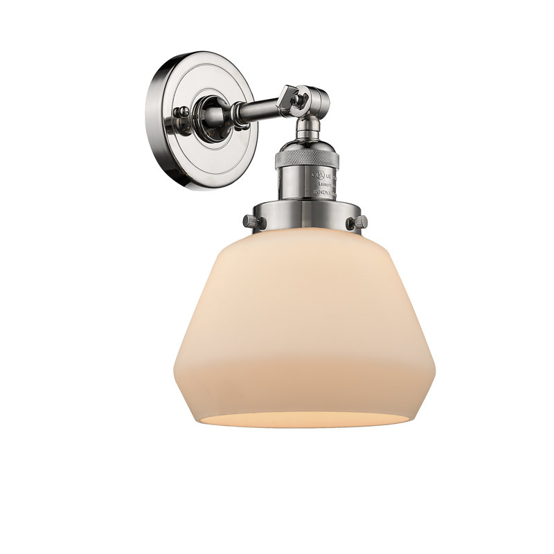 Applique murale pour salle de bain 1 lumière Chill, Boîtier blanc mat, Ampoule DEL 6 watts Vinage, Nickel poli